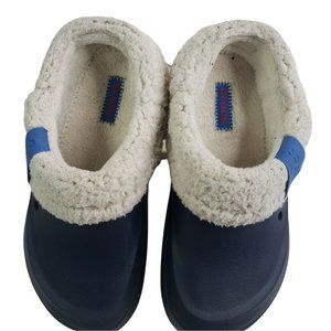 Crocs Clogs Kids Junior Size  2 Removable Faux Fur Lined Slip On Shoes